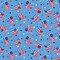 Fabric P & B Textiles Light Blue Tossed American Flags Patriotic Minis by the Quarter Yard PMIN6062-LB